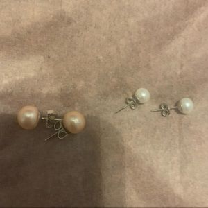 Honora Cultured Pearl Earrings - pink and white studs